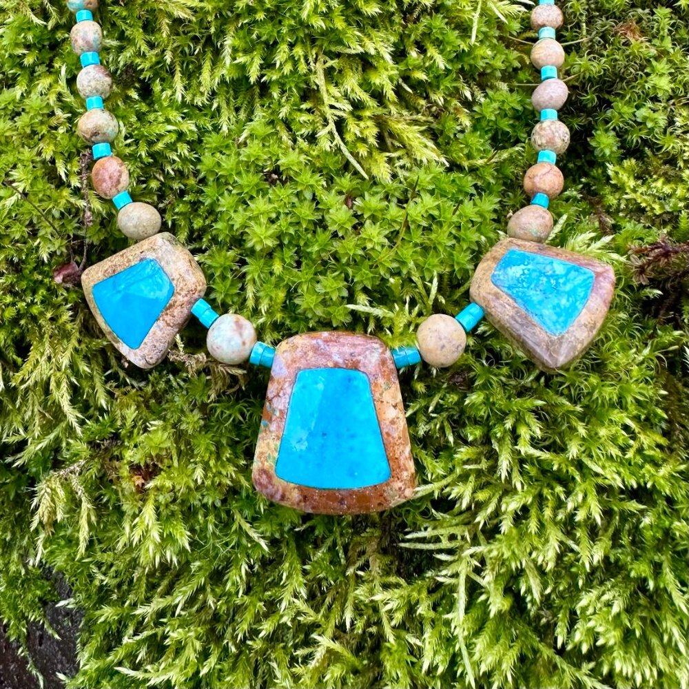 NWT | Jay King Turquoise & Jasper Necklace | Sterling Silver | 18-21” (517) - Picture 2 of 13